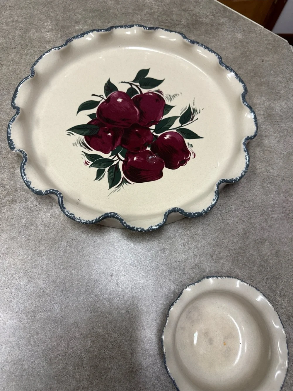 Vintage Home & Garden Party Chip N Dip Set Apple Design Pottery Home & Interiors
